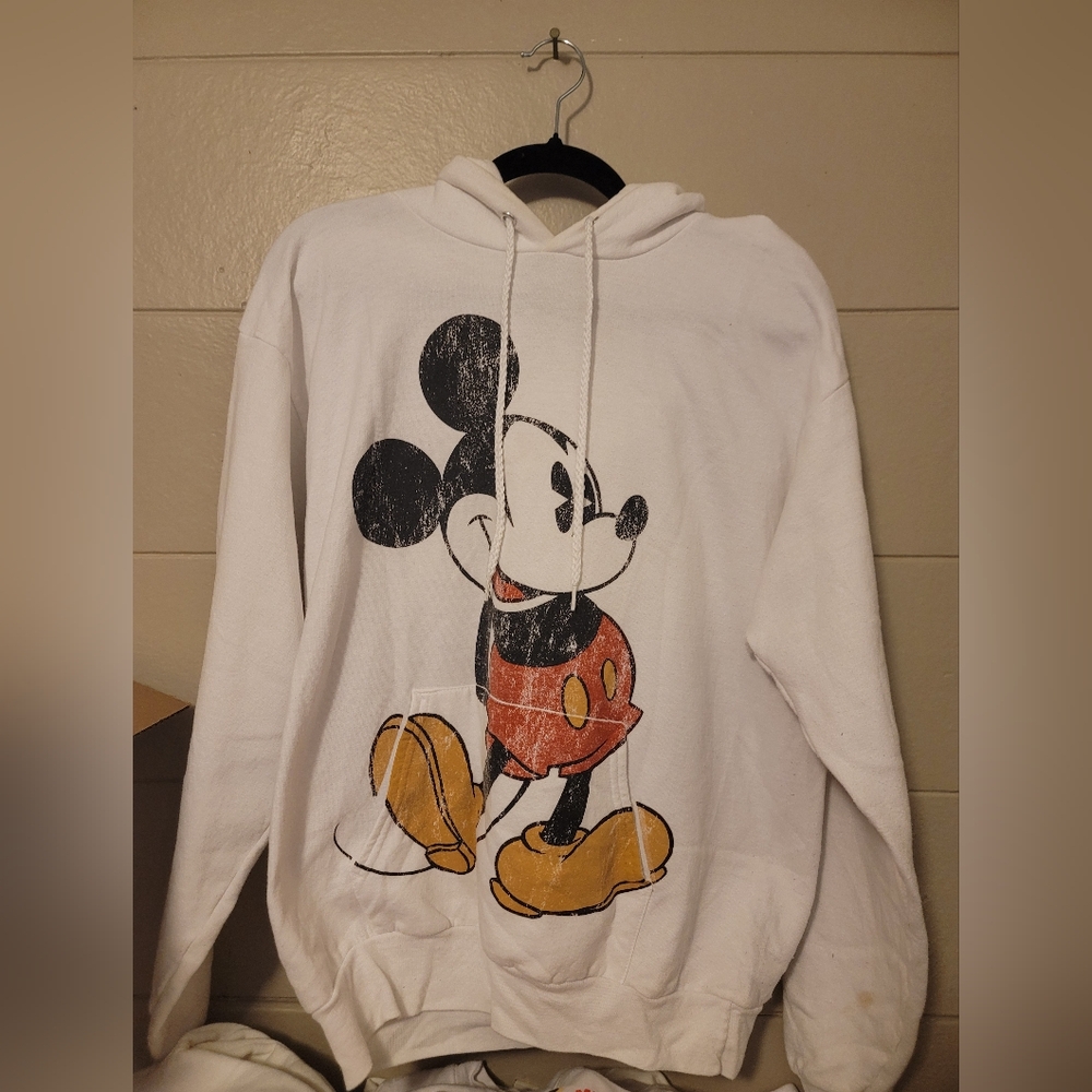 Disney Dirty White Mickey Mouse Hoodie